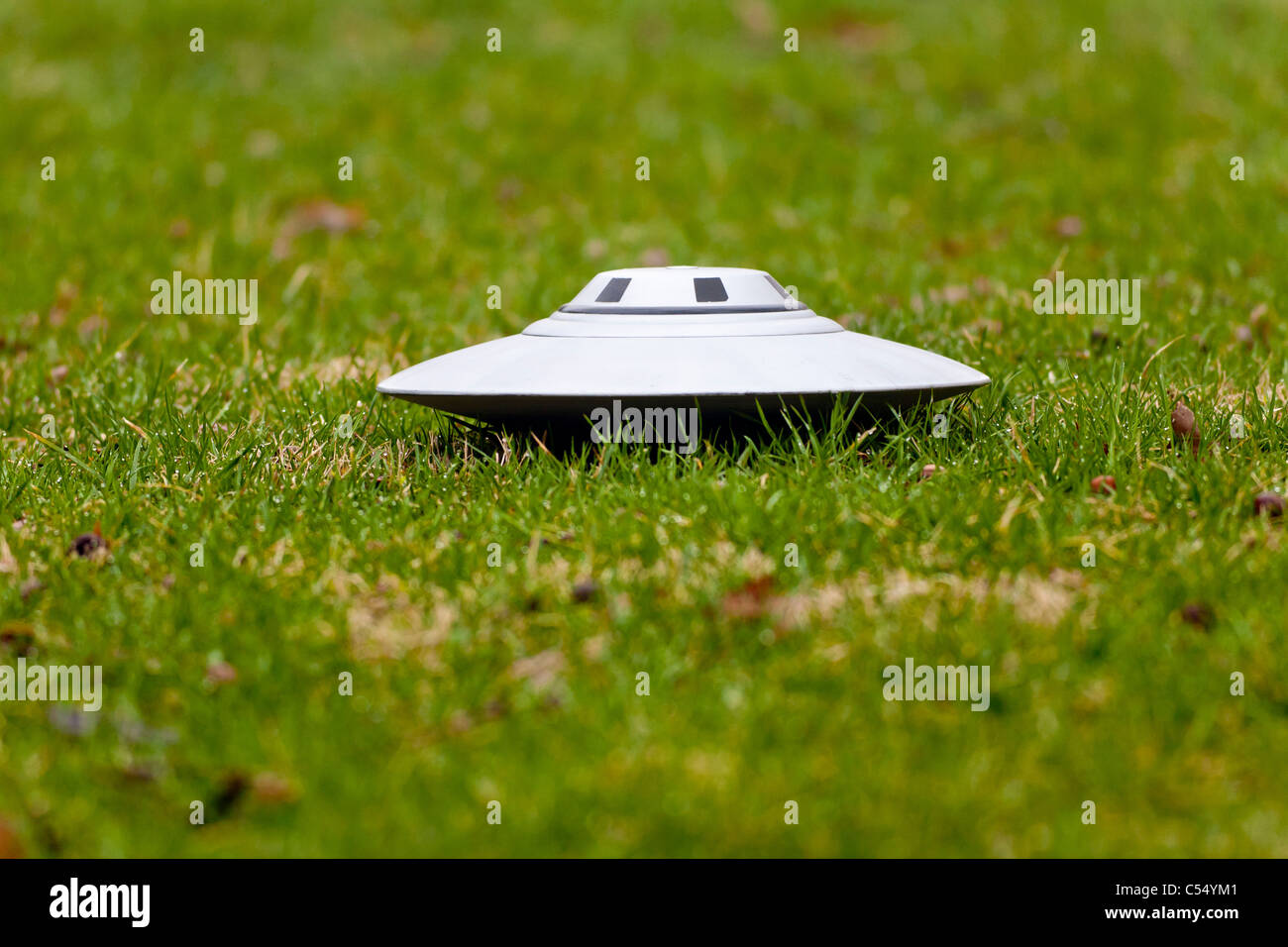 UFO on the ground. Stock Photo