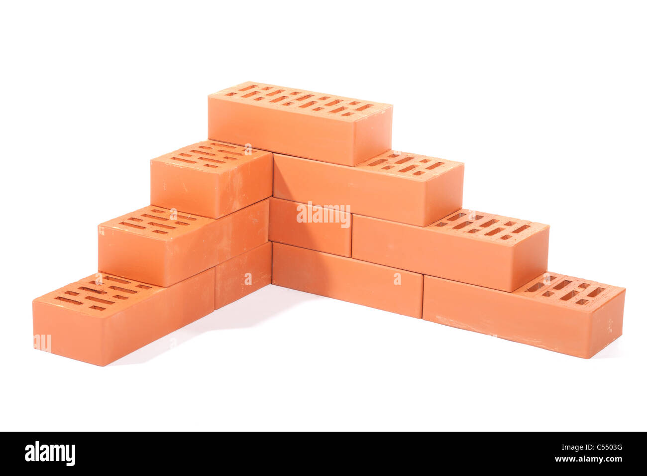 red bricks, photo on the white background Stock Photo