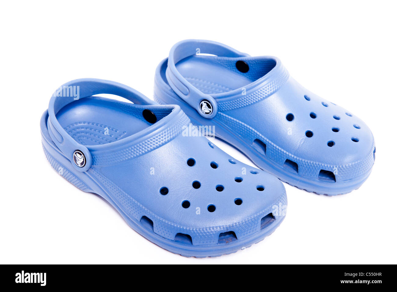 A pair of Crocs shoes on a white background Stock Photo - Alamy