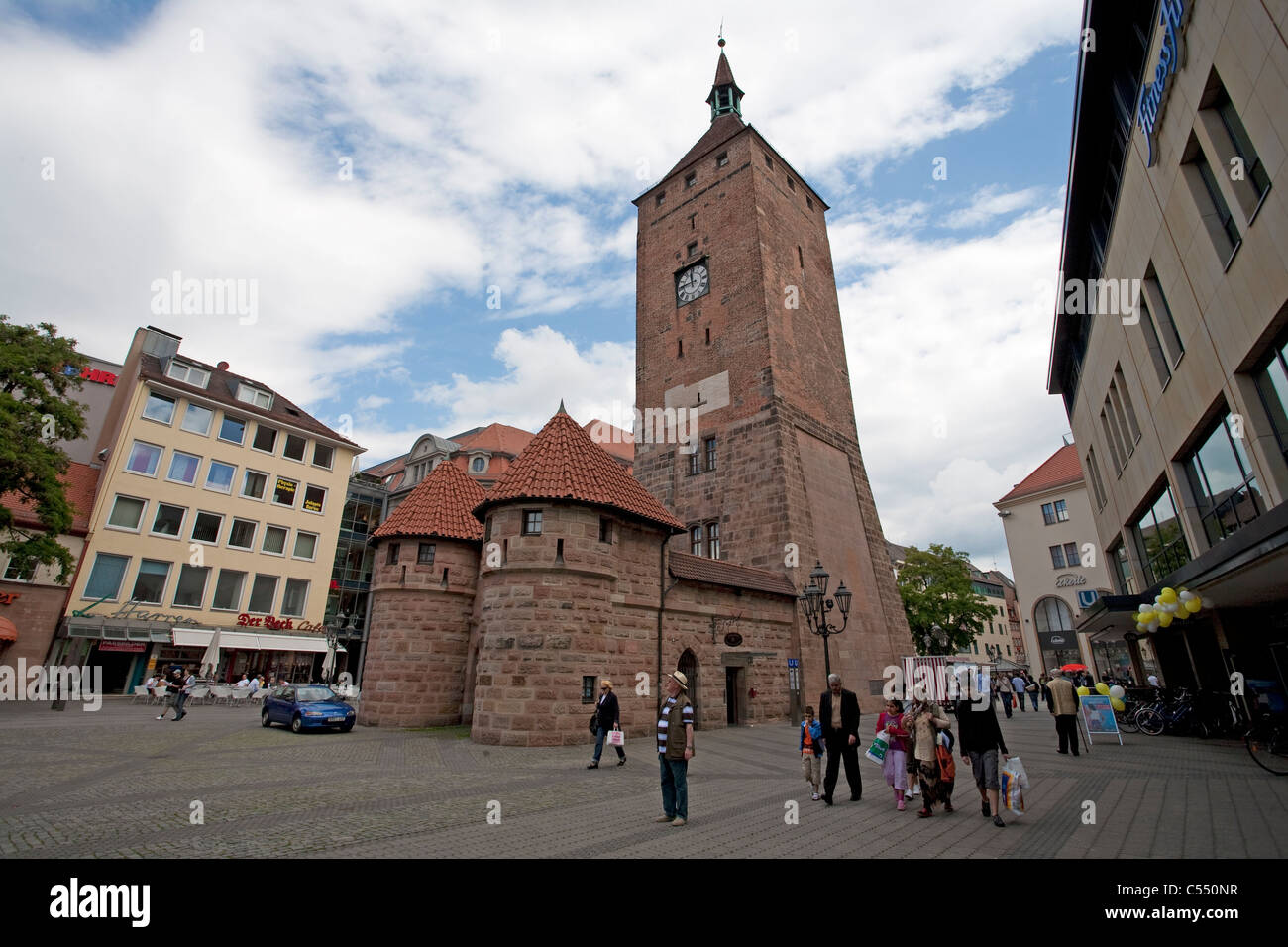Weisser Turm in der Altstadt white tower in the old town Stock Photo
