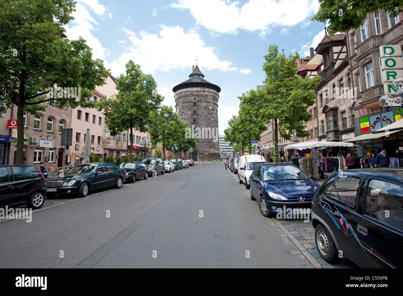 Spittlertorturm, einer der vier wichtigsten Tortuerme der letzten Stadtbefestigung, Plaerrer, Altstadt tower at the Plaerrer Stock Photo