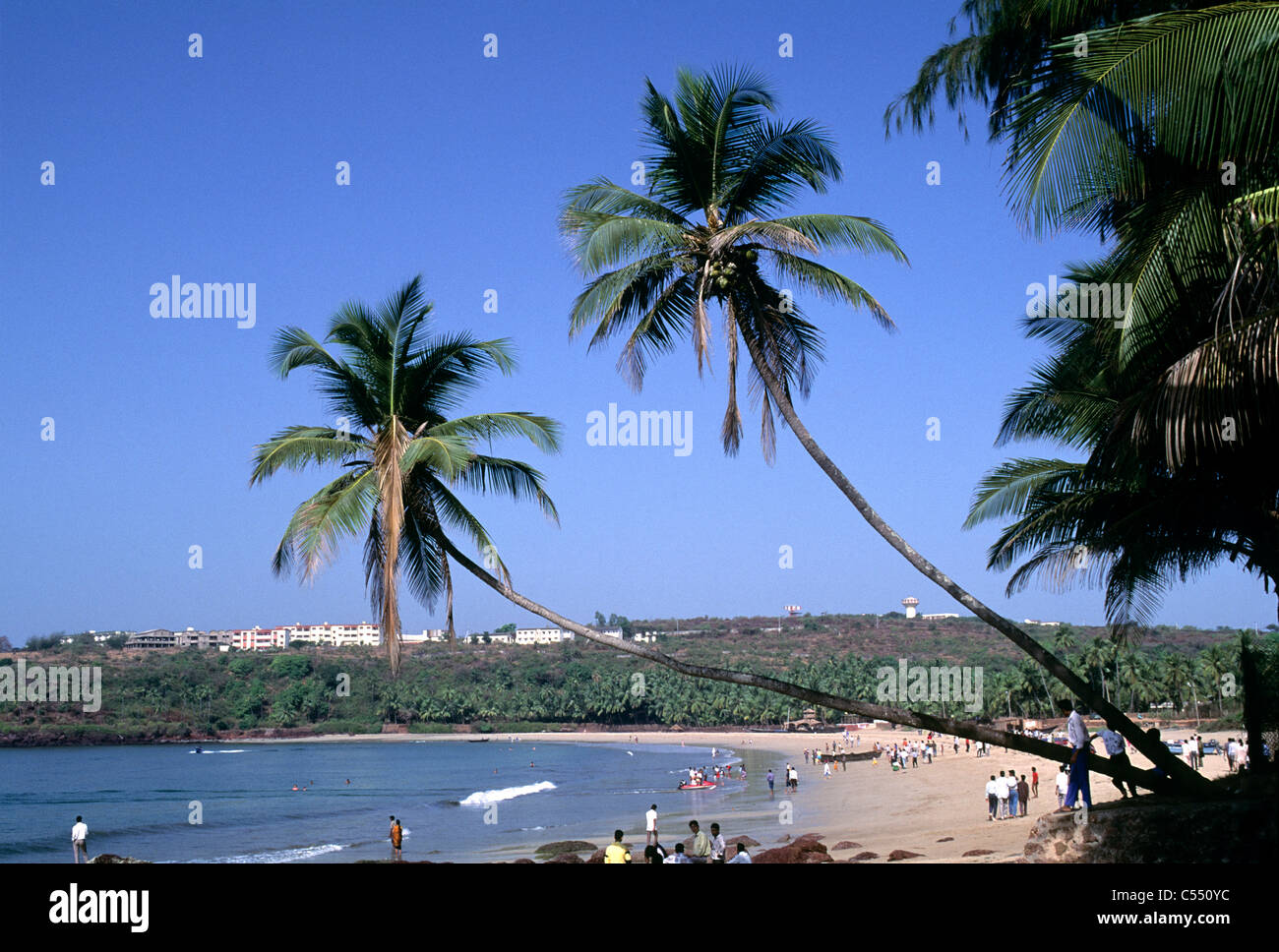 Tourists On The Beach Bogmalo Beach Goa India Stock Photo