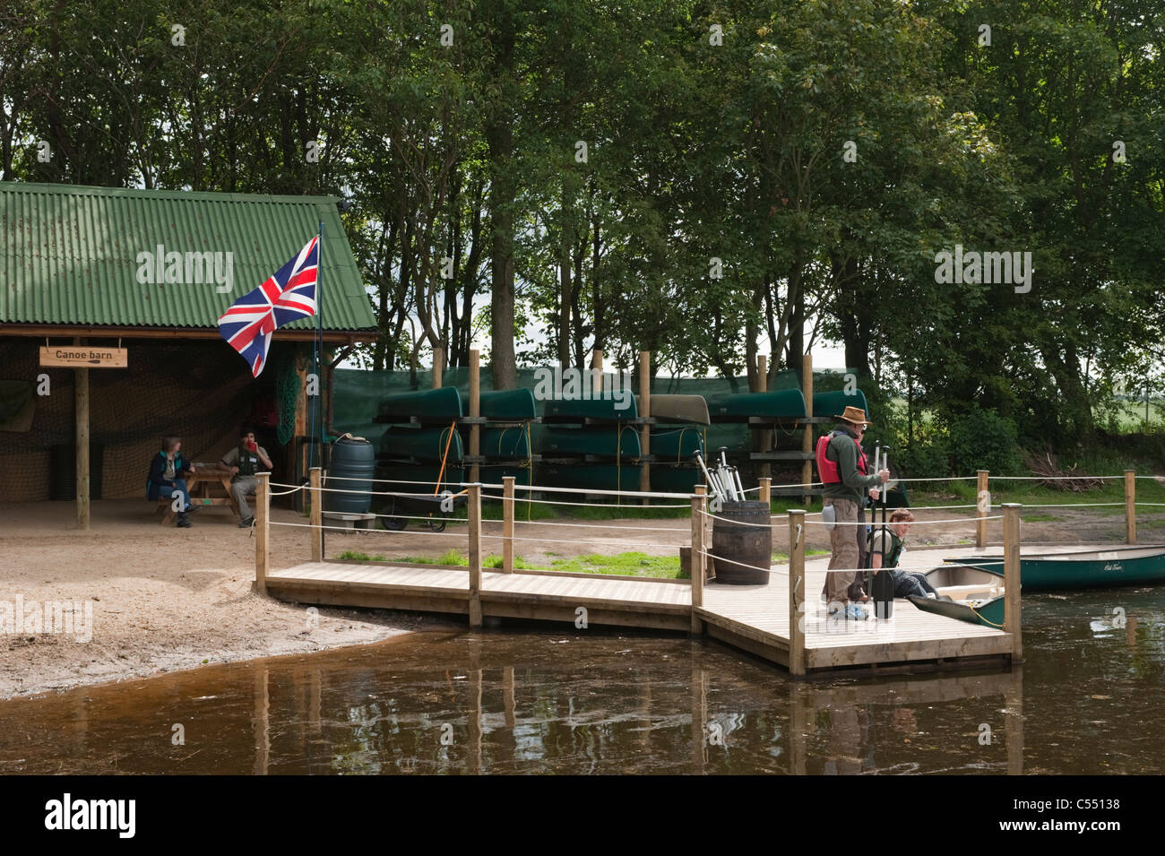 Canoeing at Martin Mere wetland centre Stock Photo Alamy