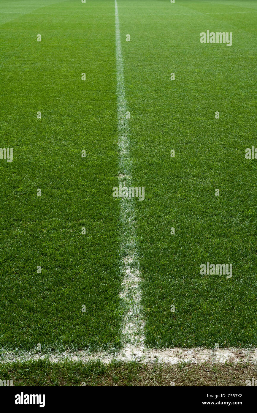 White lines on a football pitch Stock Photo Alamy