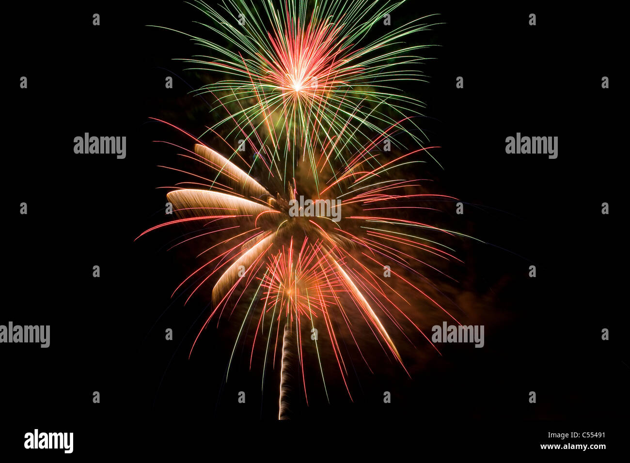 Fireworks display at night on independence day, Temecula, California, USA Stock Photo Alamy