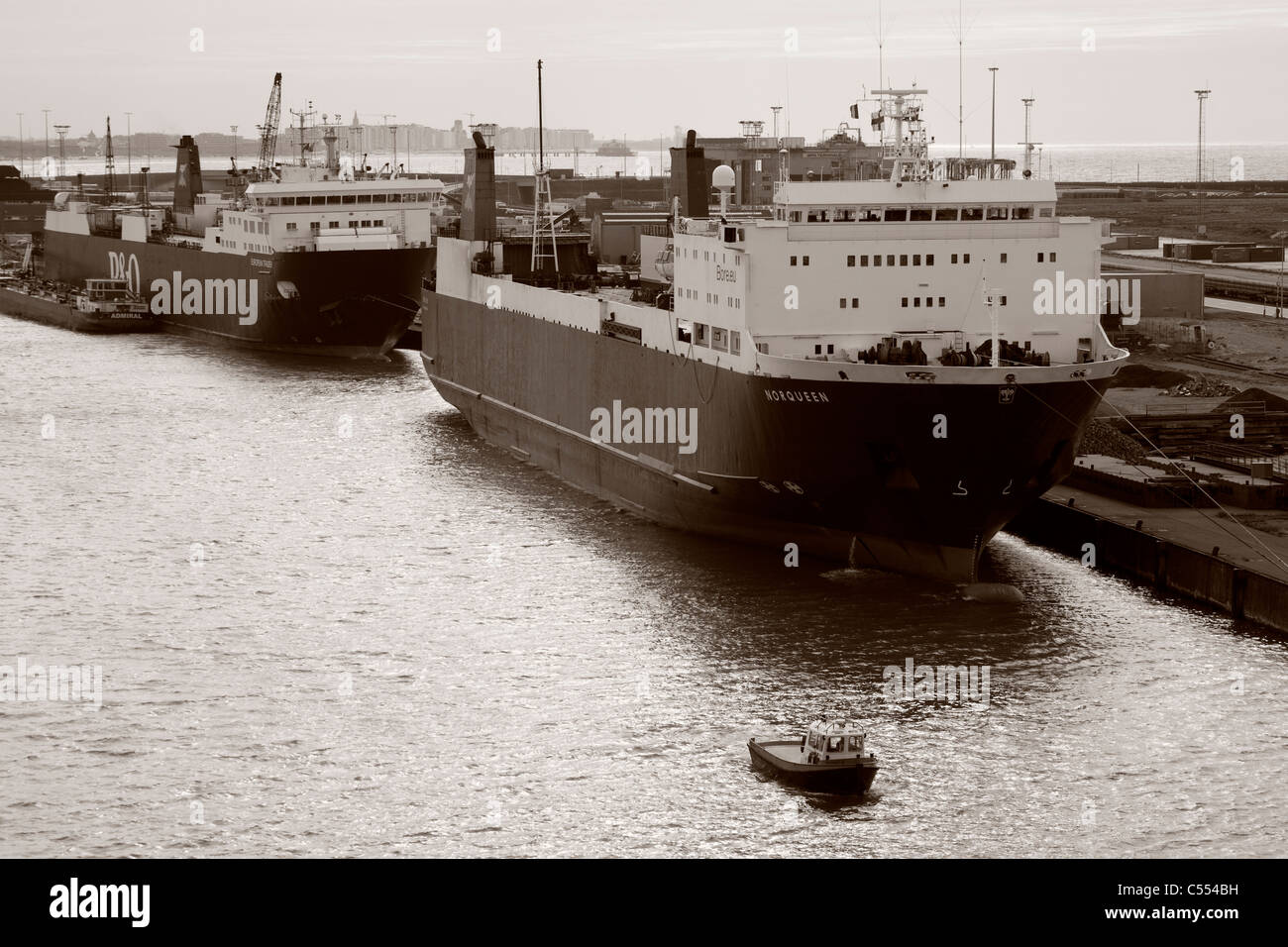 Car ferries in the port, Port of BrugesZeebrugge, Bruges, Belgium
