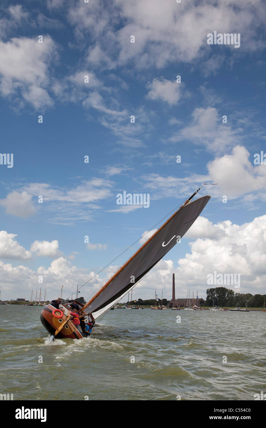 The Netherlands, Lemmer, Sailing races called Skutsjesilen, with