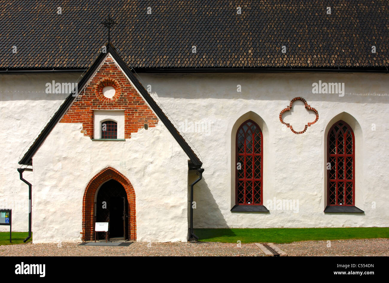 Portal of the St. Mary Cathedral, Porvoo, Finland Stock Photo