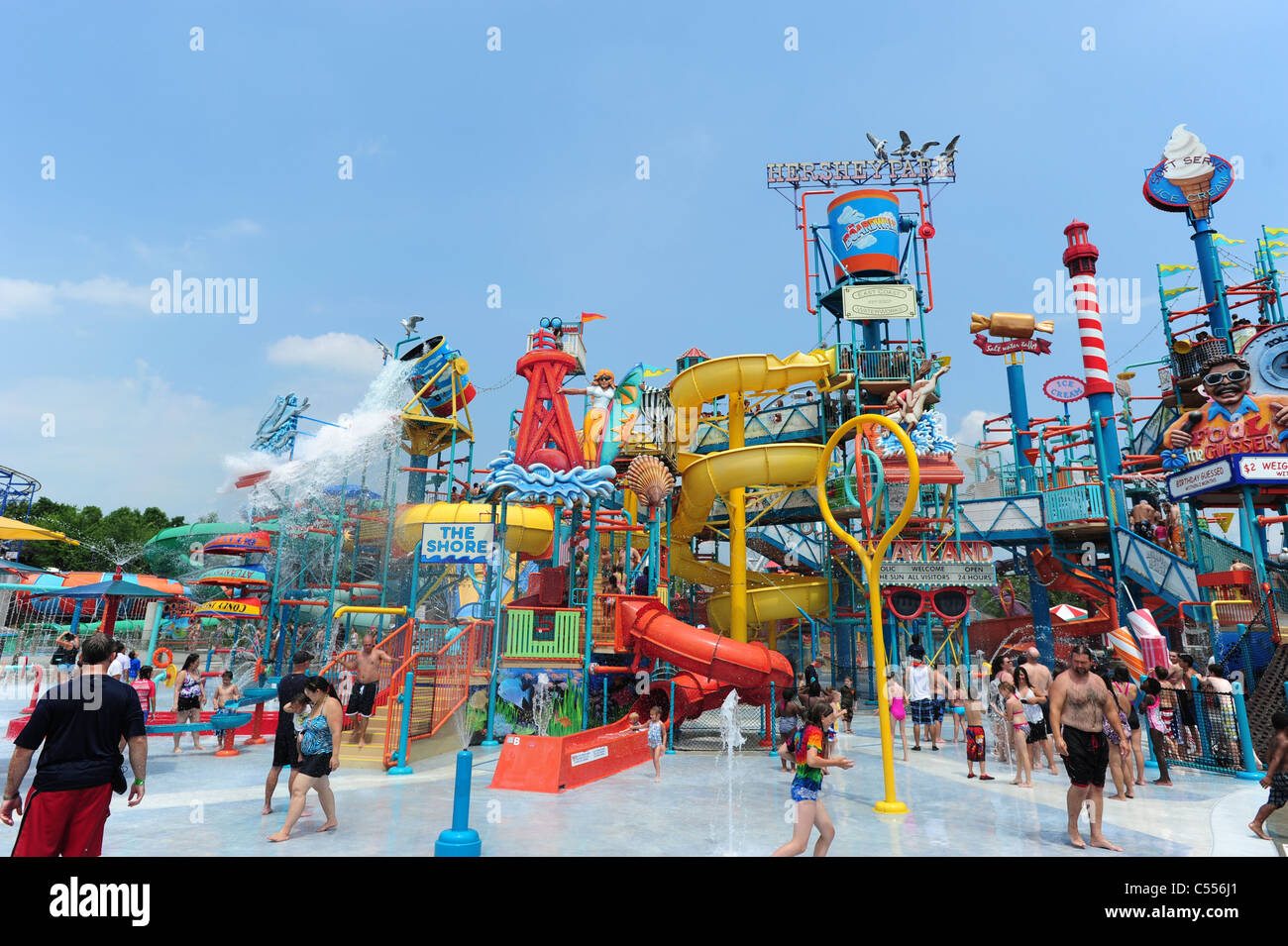 USA Hershey PA Pennsylvania Hershey Park waterpark East Coast Waterworks - summertime cool off from the heat Stock Photo