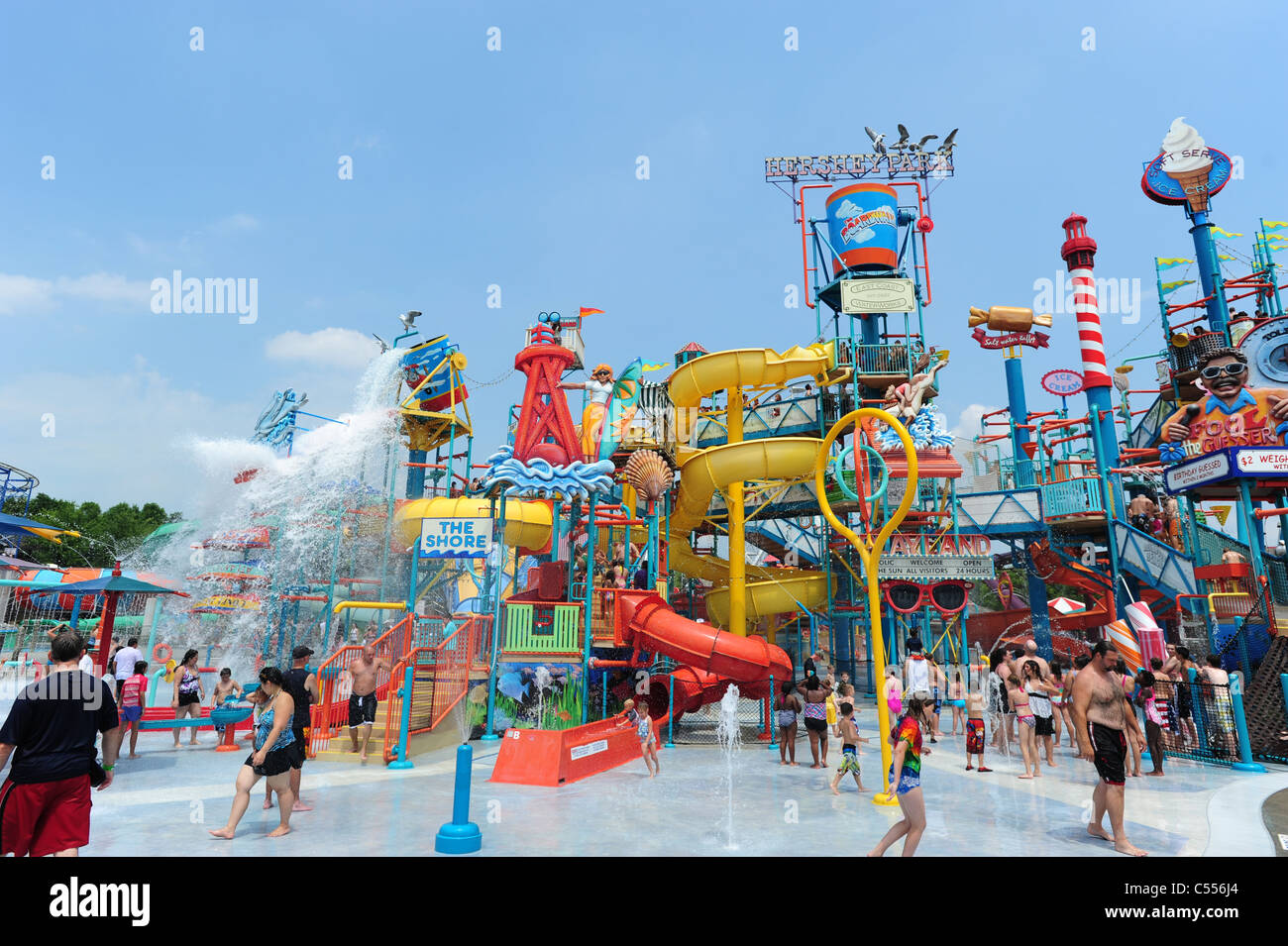USA Hershey PA Pennsylvania Hershey Park waterpark East Coast Waterworks - summertime cool off from the heat Stock Photo