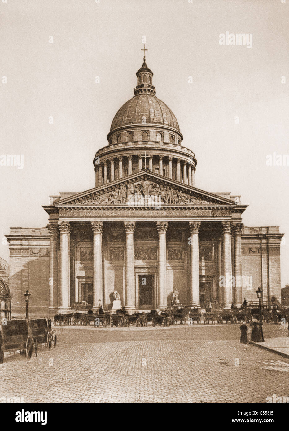 Photogravure of the Pantheon, Paris, France Stock Photo
