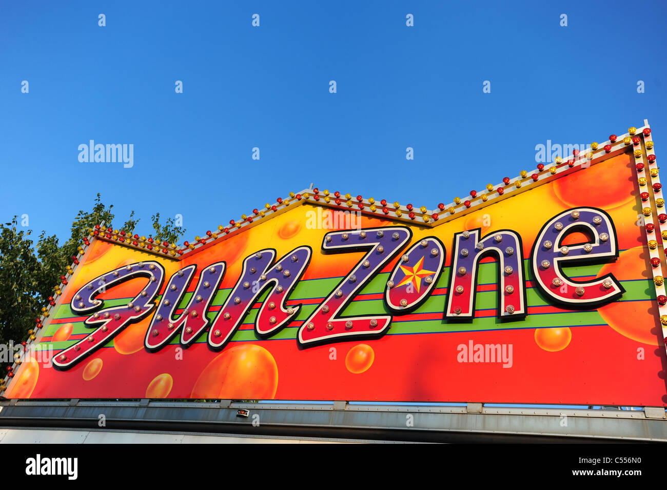 USA Hershey PA Pennsylvania Hershey Park  Fun Zone sign Stock Photo
