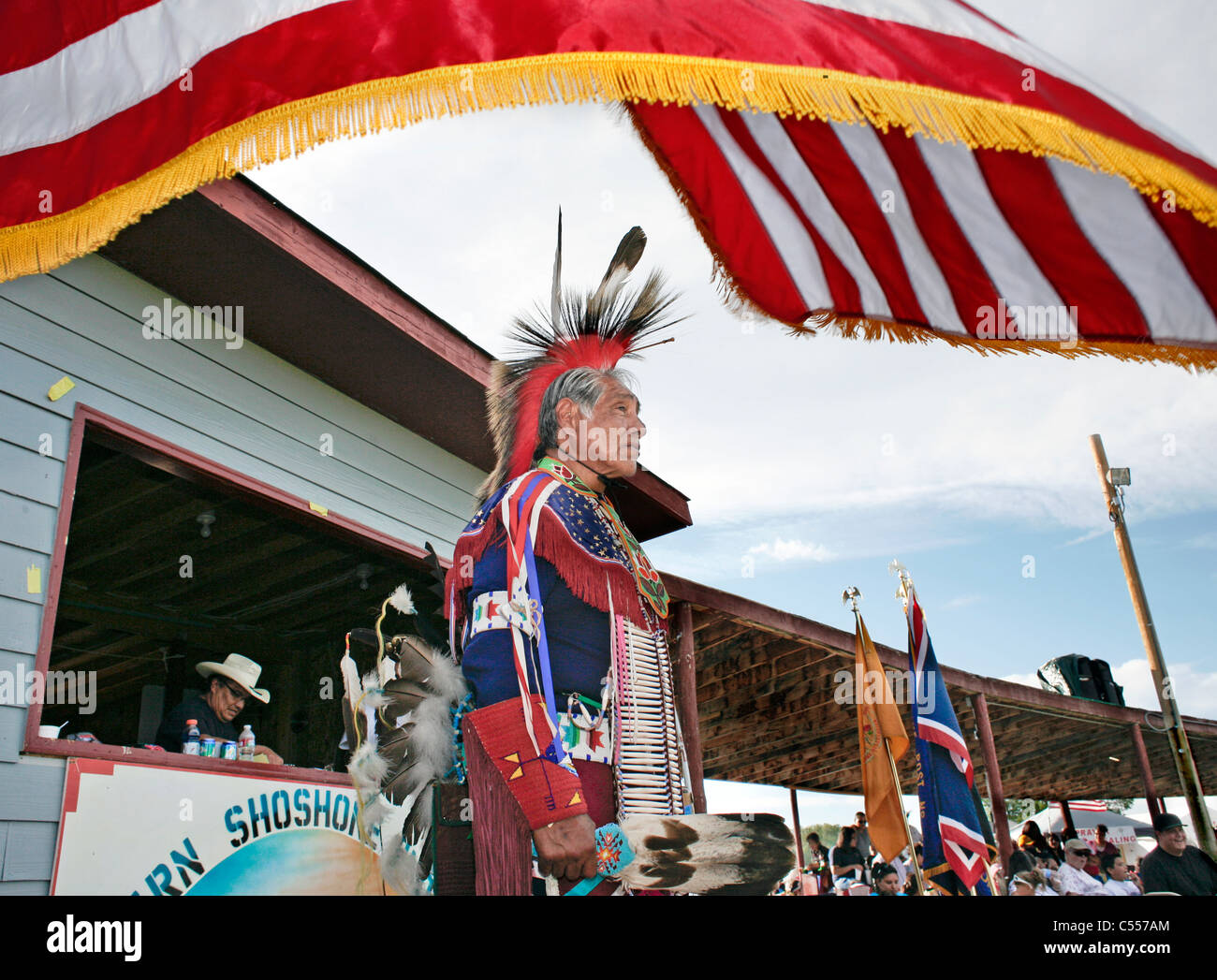 Pow wow full regalia flag hires stock photography and images Alamy