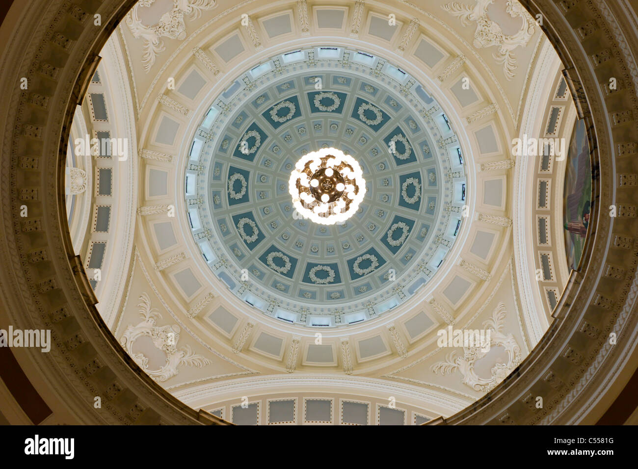 interior of main dome, Belfast City Hall, Donegall Square, Belfast, Northern Ireland, UK Stock Photo