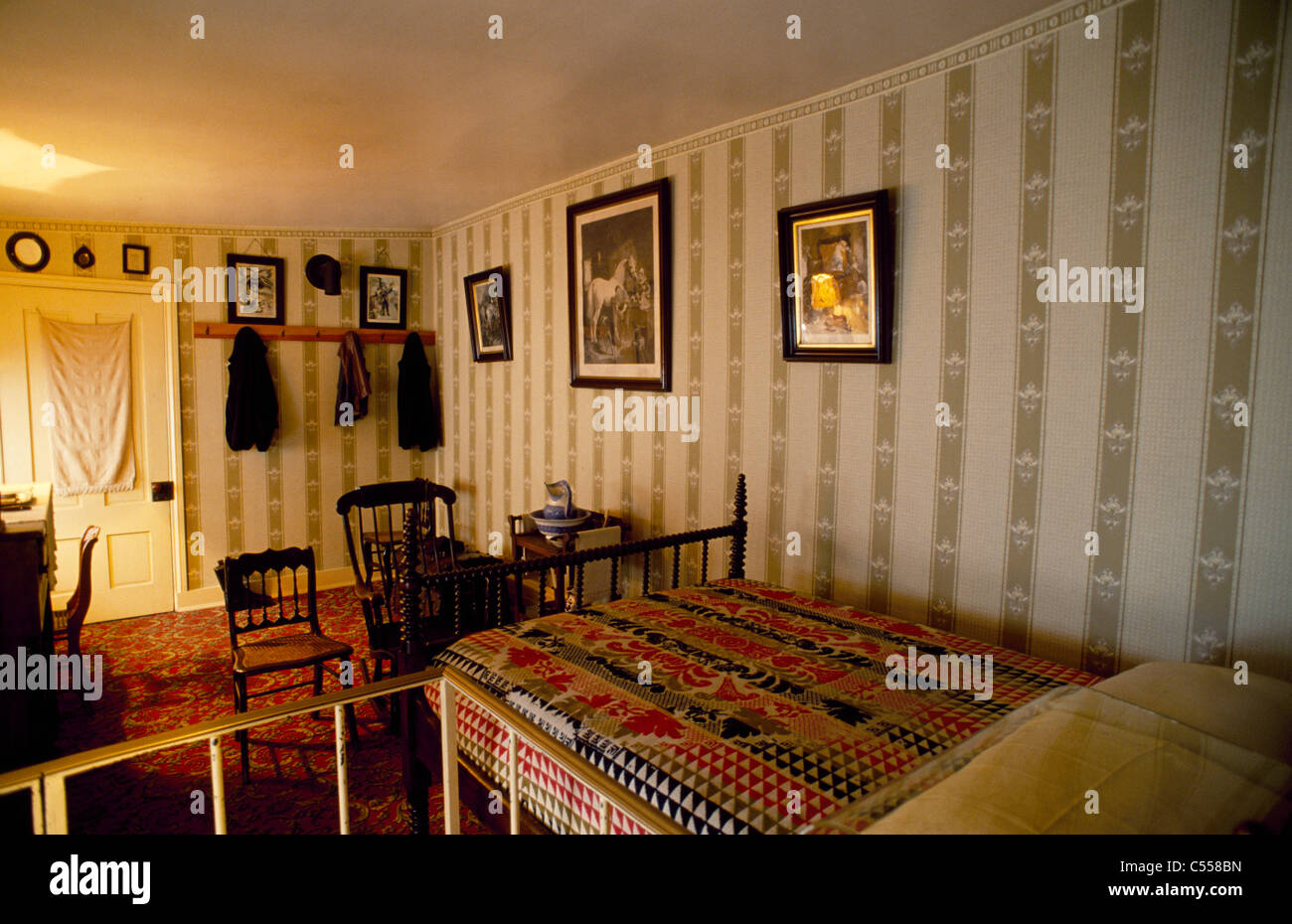 USA, Washington DC, Petersen House, Interior of house where Abraham Lincoln died Stock Photo