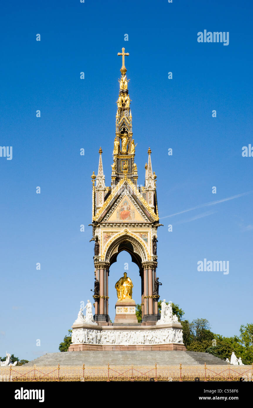 Prince Albert Statue at a memorial, Albert Memorial, Hyde Park, Kensington, London, England Stock Photo