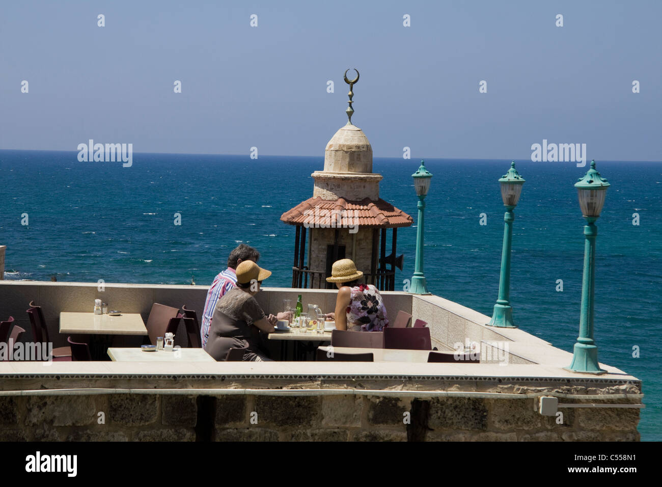 Dining al fresco at a restaurant in Old Jaffa, Tel Aviv, Israel Stock Photo Alamy