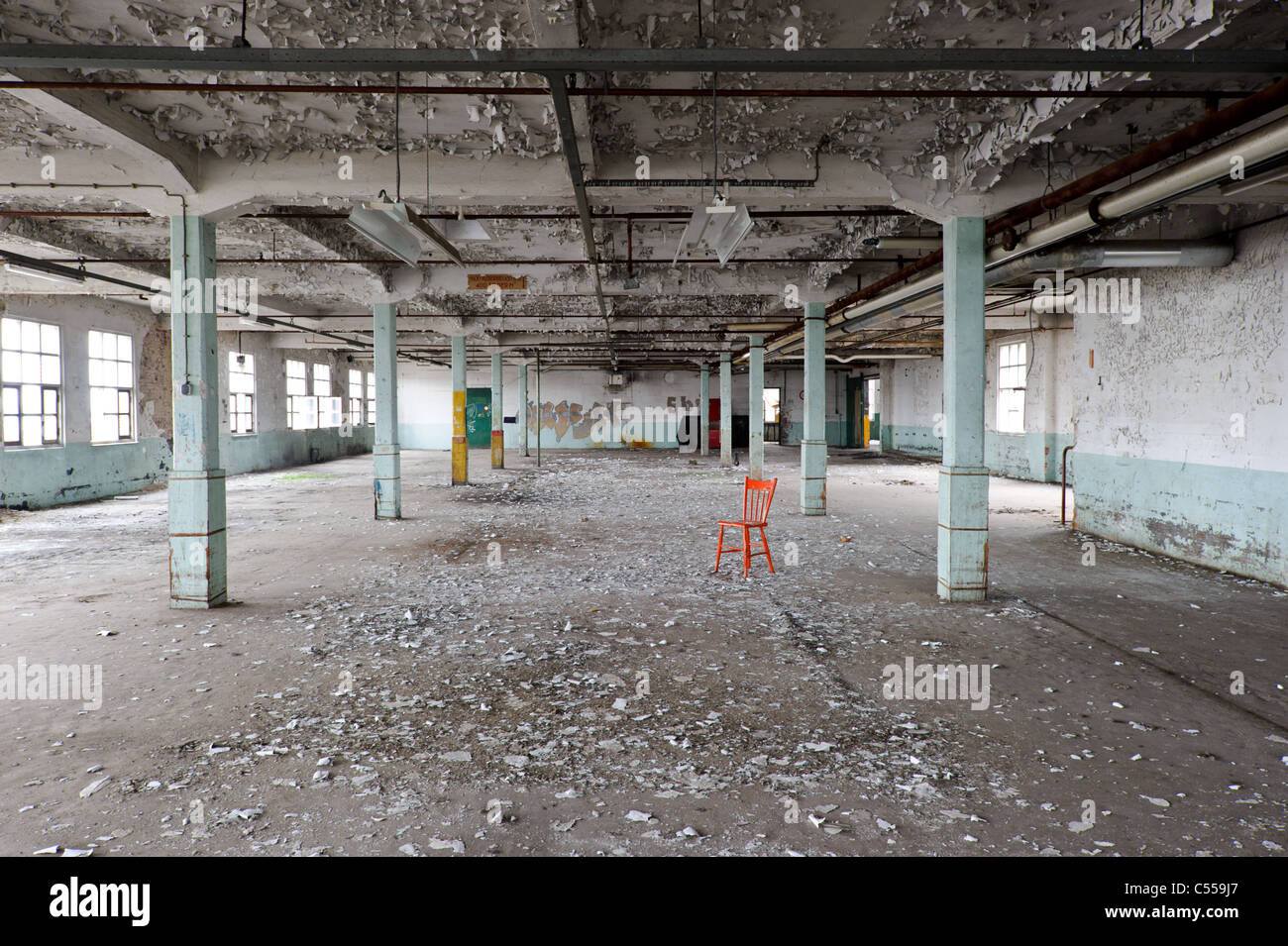 abandoned industrial building hall Stock Photo Alamy