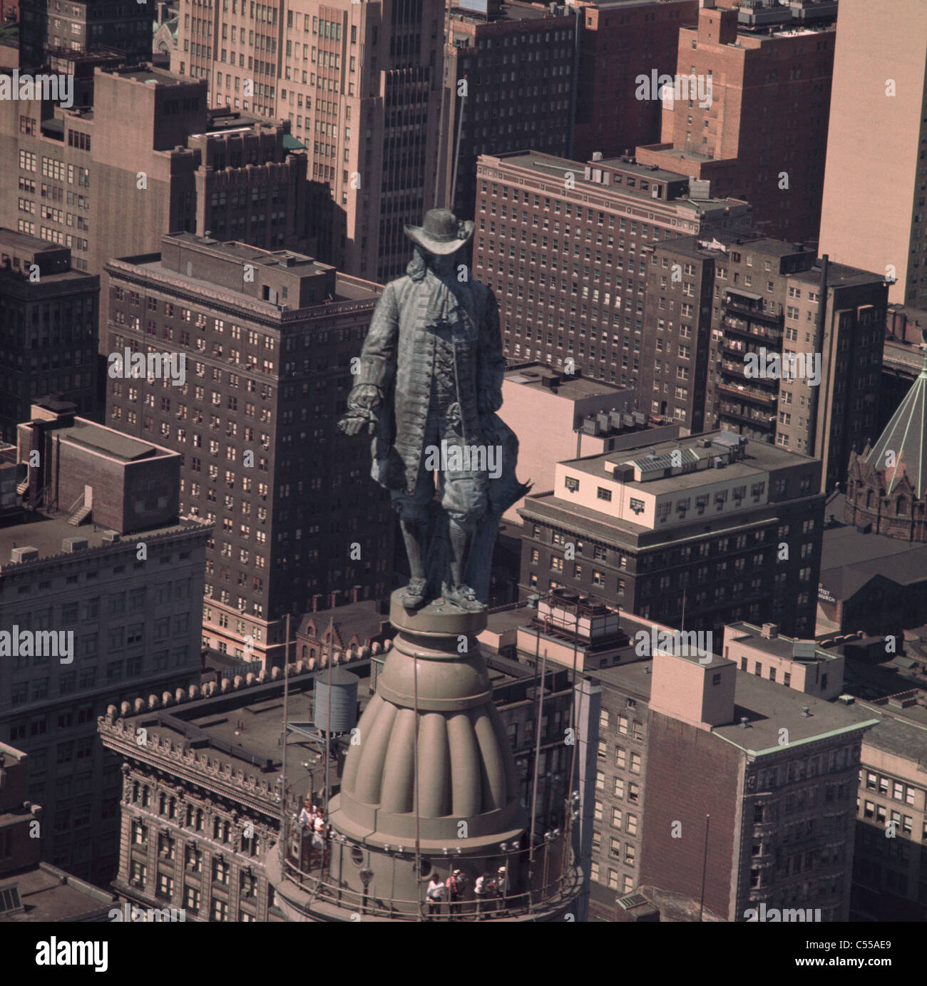 Pennsylvania, Philadelphia. Historic City Hall, c. 1871. Statue of William  Penn on top of the tower Stock Photo - Alamy