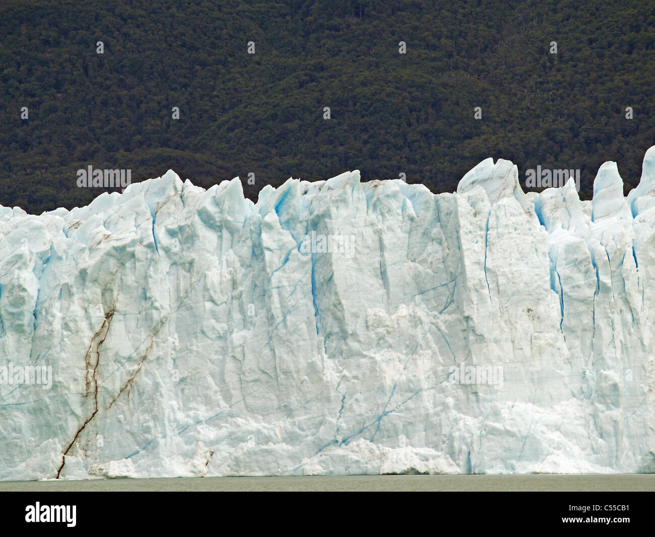 Glacial face of Perito Moreno Glacier in Argentina Stock Photo