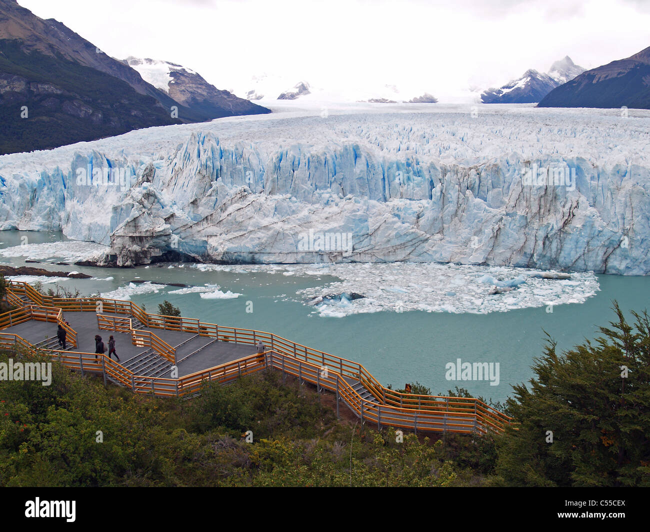 Perito Moreno Glacier and viewing platforms Argentina Stock Photo