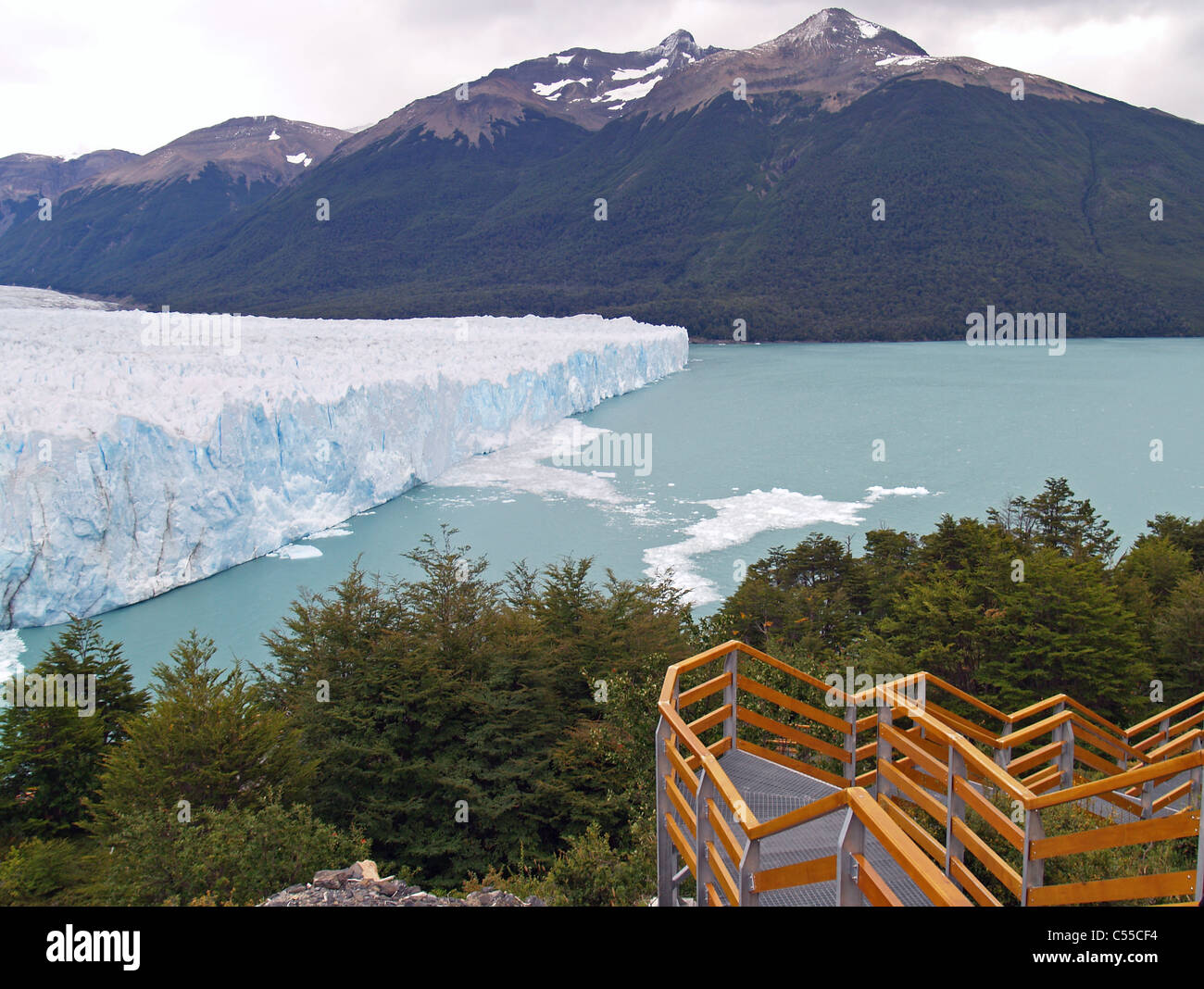 Perito Moreno Glacier and viewing platform Argentina Stock Photo