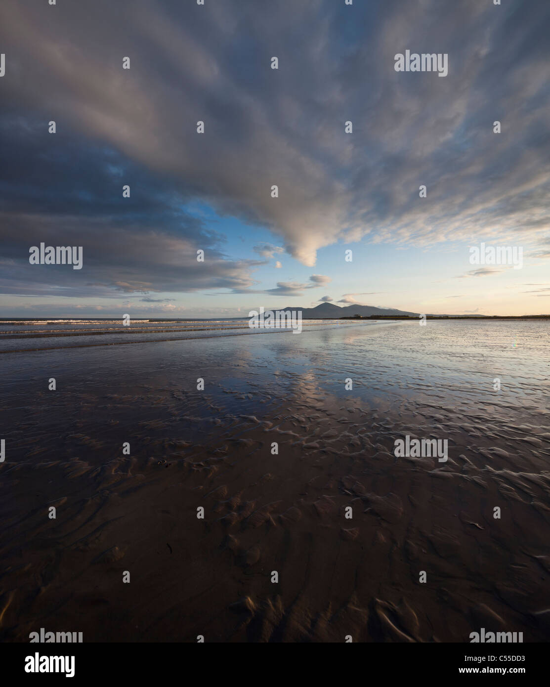 Tyrella Mourne mountains from Tyrella Strand, Northern Ireland, UK Stock Photo ...
