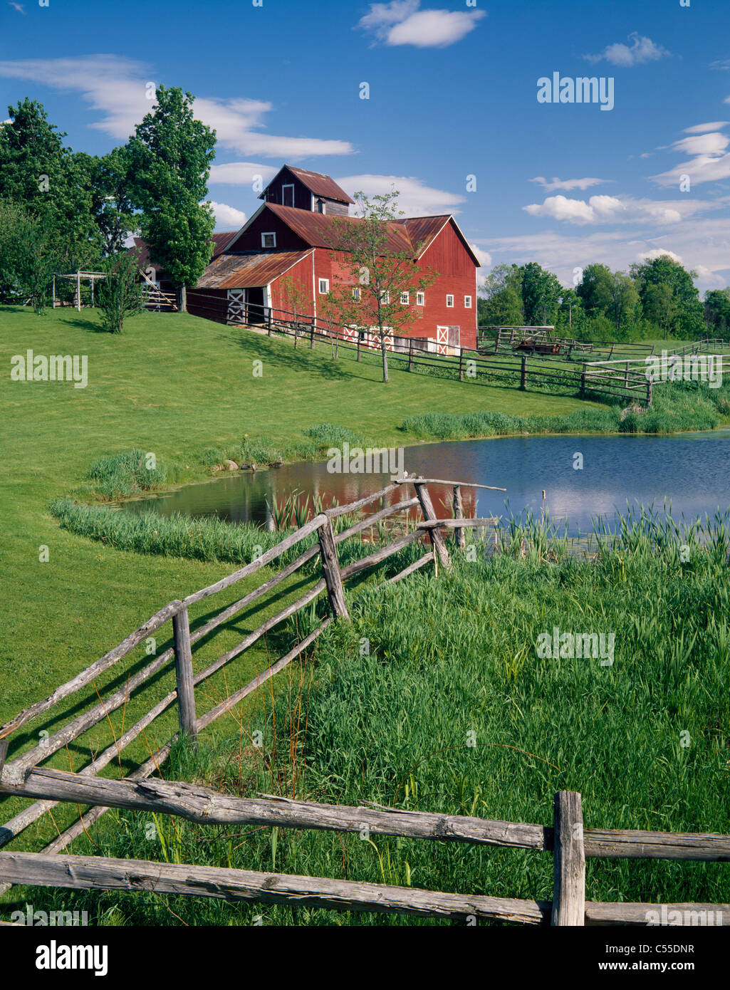 USA, Vermont, Craftsbury Common, Farmhouse in field Stock Photo Alamy