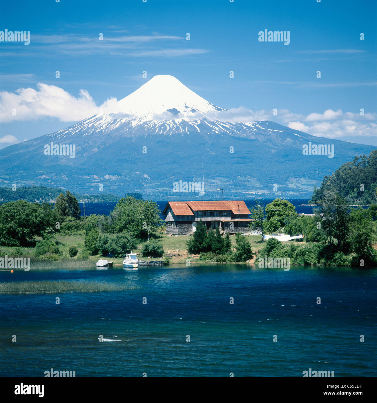 Chile, Puerto Octay, Osorno Volcano and Llanquihue Lake Stock Photo - Alamy