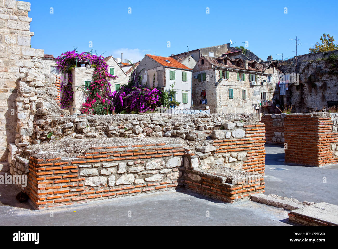 Old Town architecture in Split, Croatia, Dalmatia County Stock Photo ...