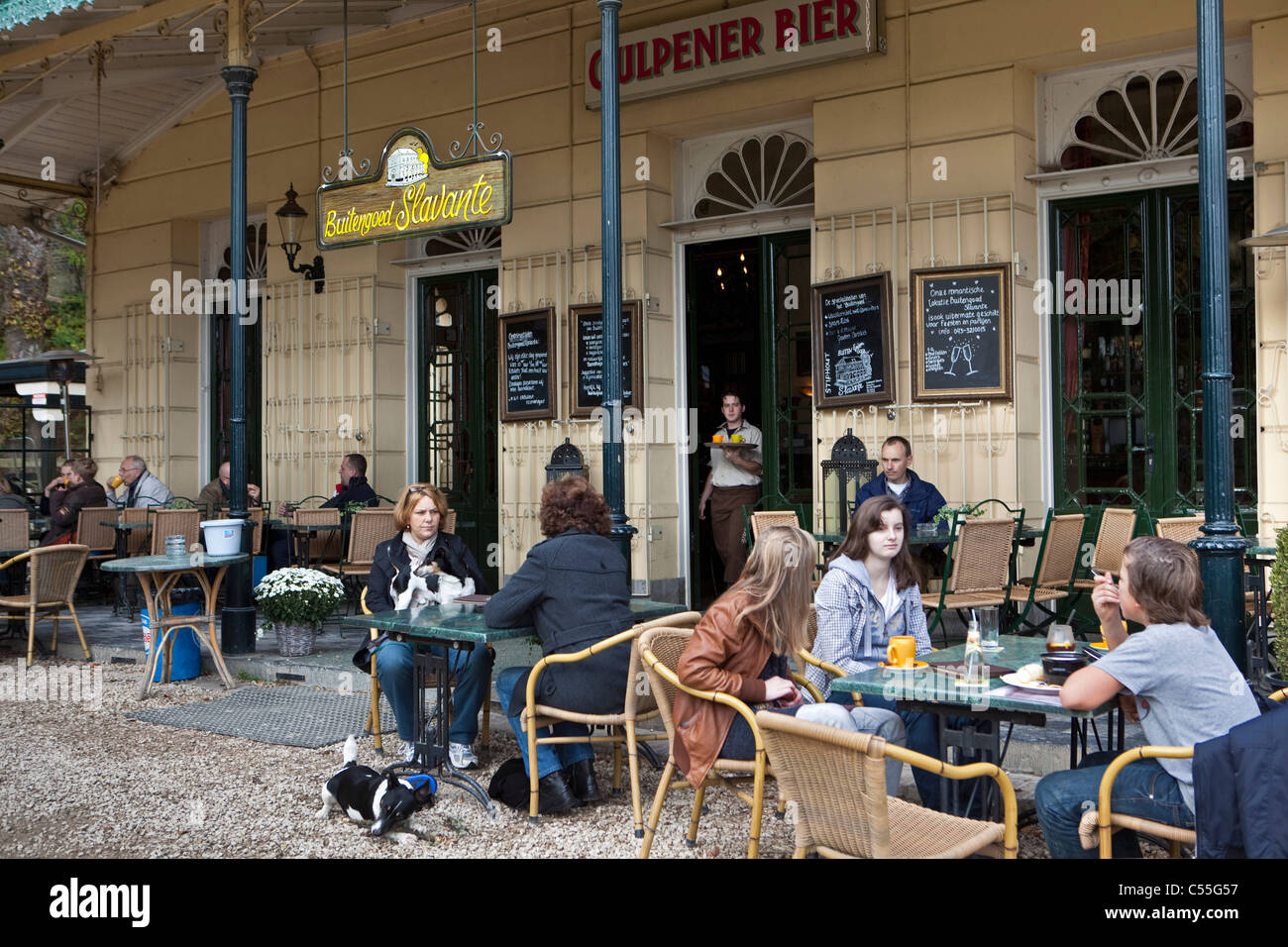 The Netherlands, Maastricht, Outdoor cafe in country estate called Slavante. Stock Photo