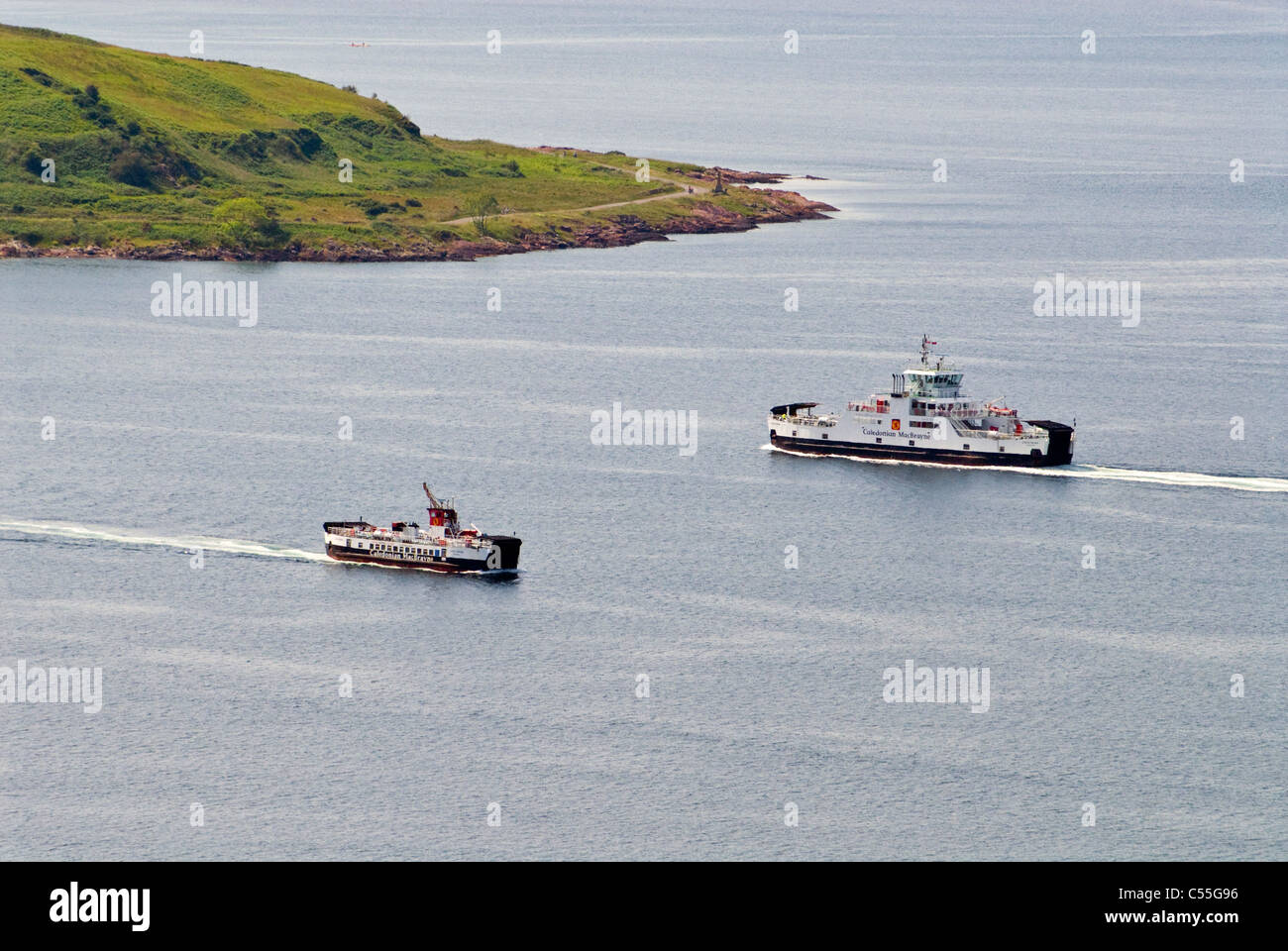 Caledonian MacBrayne Ferries Loch Shira and Loch Riddon cross on the Largs  - Cumbrae route Stock Photo - Alamy