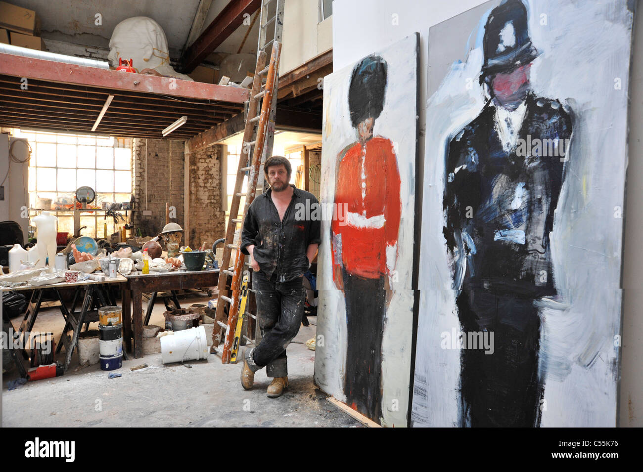 Marcus Harvey - Artist in his studio London England Stock Photo