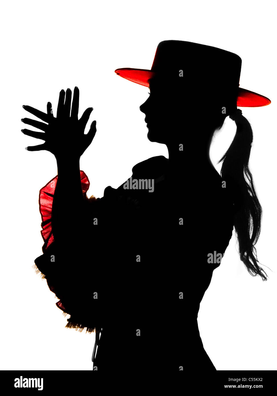 Silhouette No Photoshop Rendered Product Of A Spanish Flamenco Dancer Stock Photo Alamy