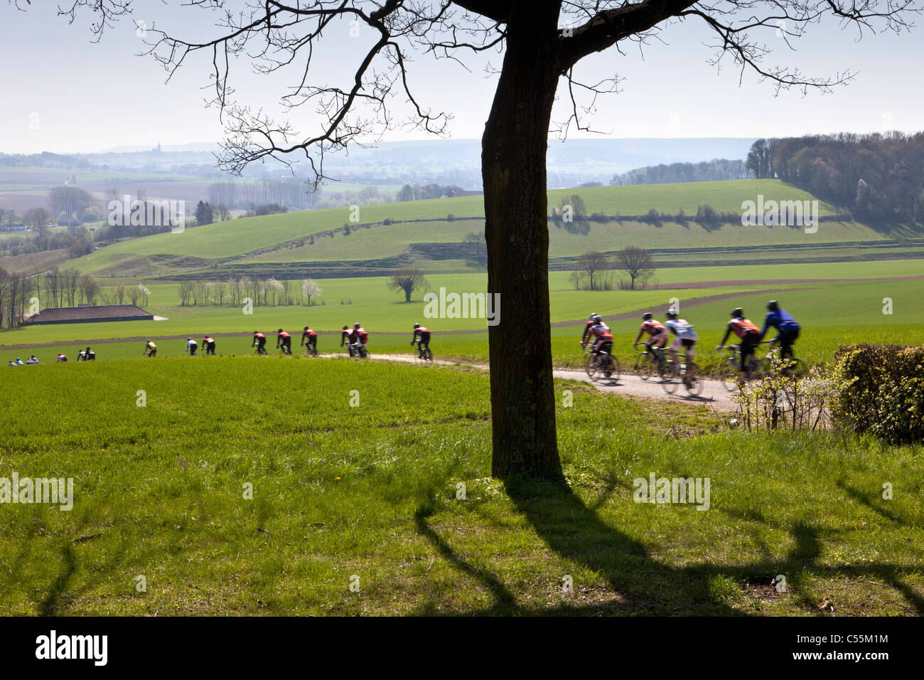 The Netherlands, Gulpen. Cyclists taking part in tourversion of Amstel Gold Race 2010. Stock Photo