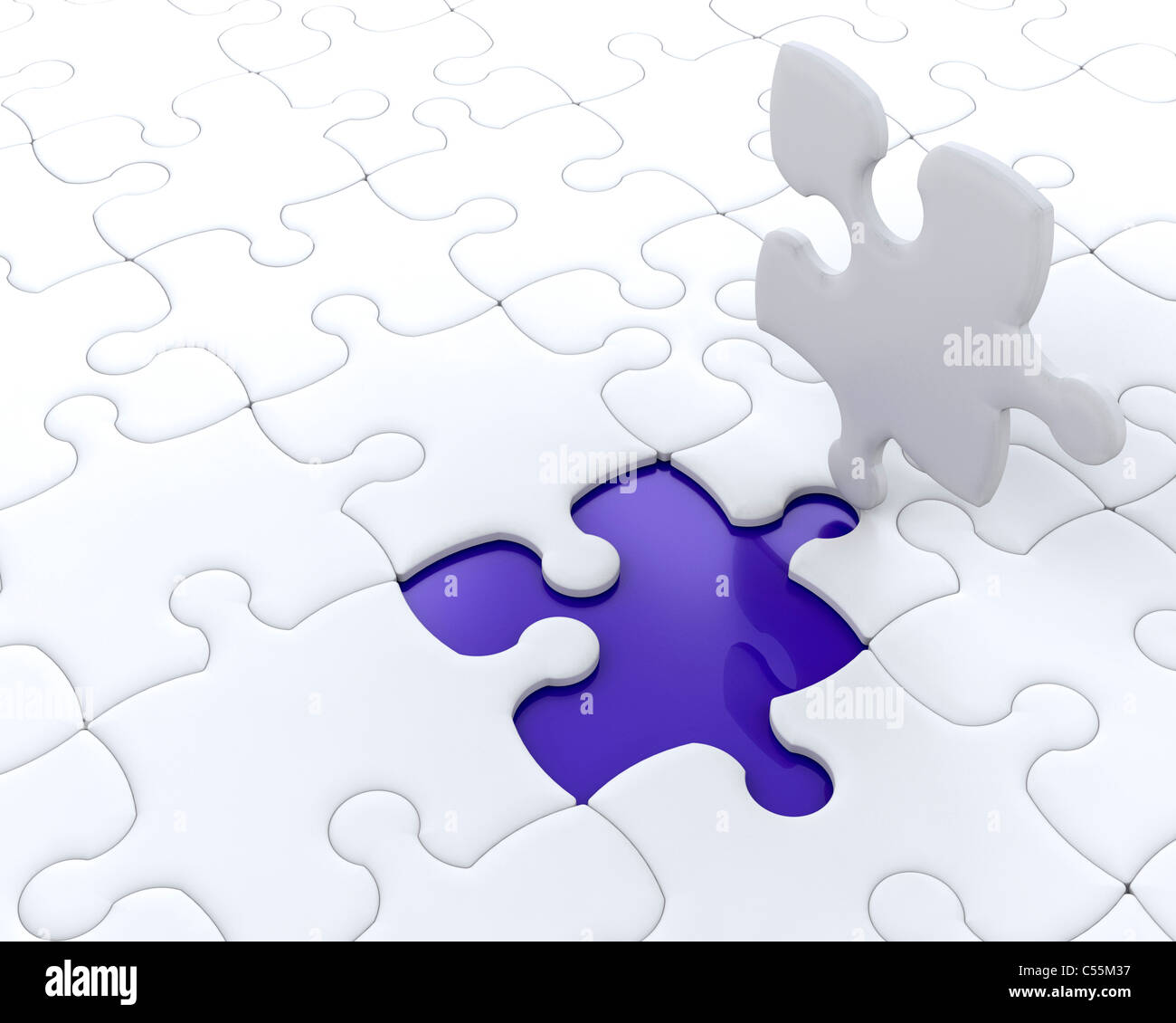 3D render of a final piece being fitted to a puzzle Stock Photo - Alamy