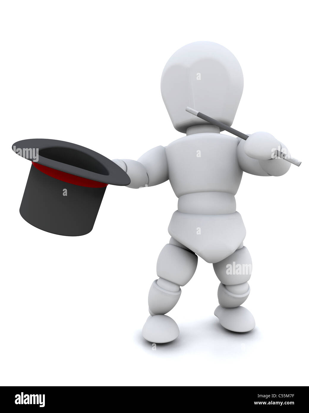 Magician with top hat and magic wand Stock Photo Alamy