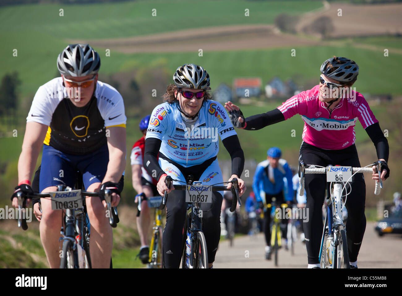 The Netherlands, Epen. Cyclists taking part in tourversion of Amstel Gold Race 2010. Stock Photo