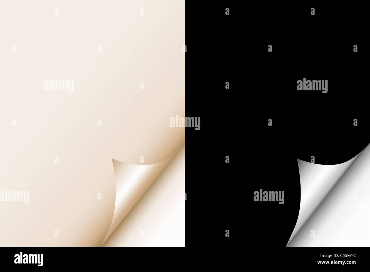 Two page curl backgrounds Stock Photo - Alamy