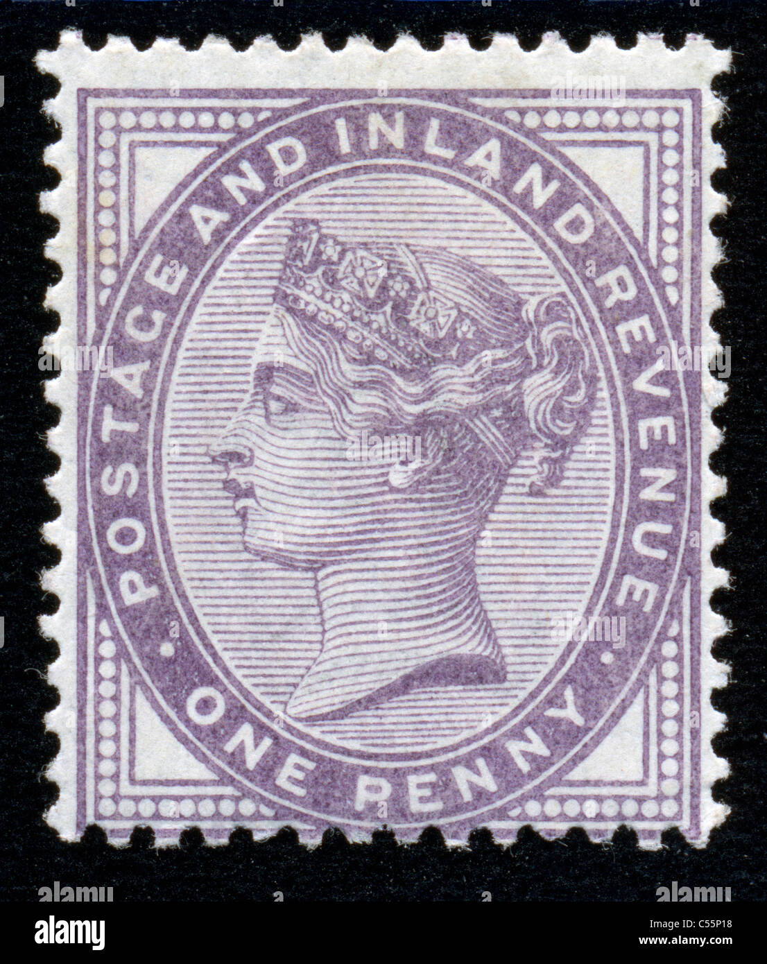 Mint example of Queen Victoria GB 1d lilac stamp 1881 SG172 Stock Photo