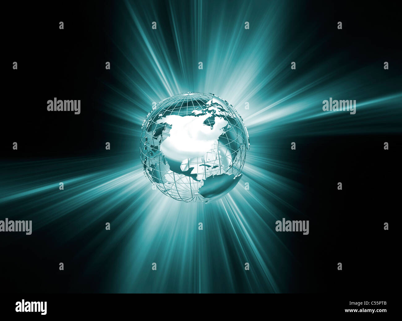 3D render of globe on abstract background Stock Photo - Alamy