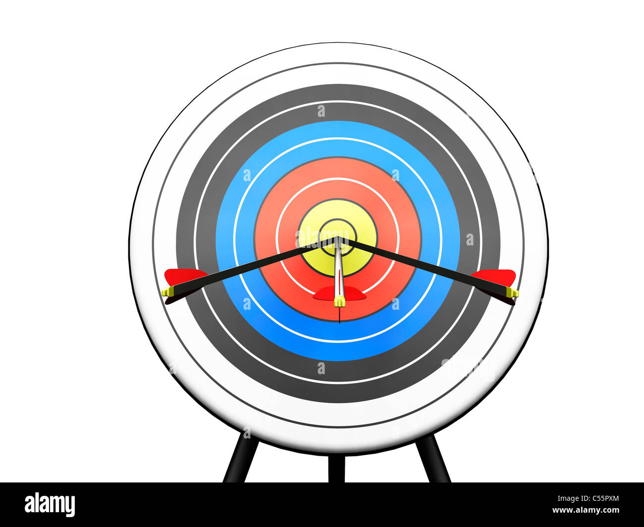3d render arrows hitting bullseye hi-res stock photography and images ...