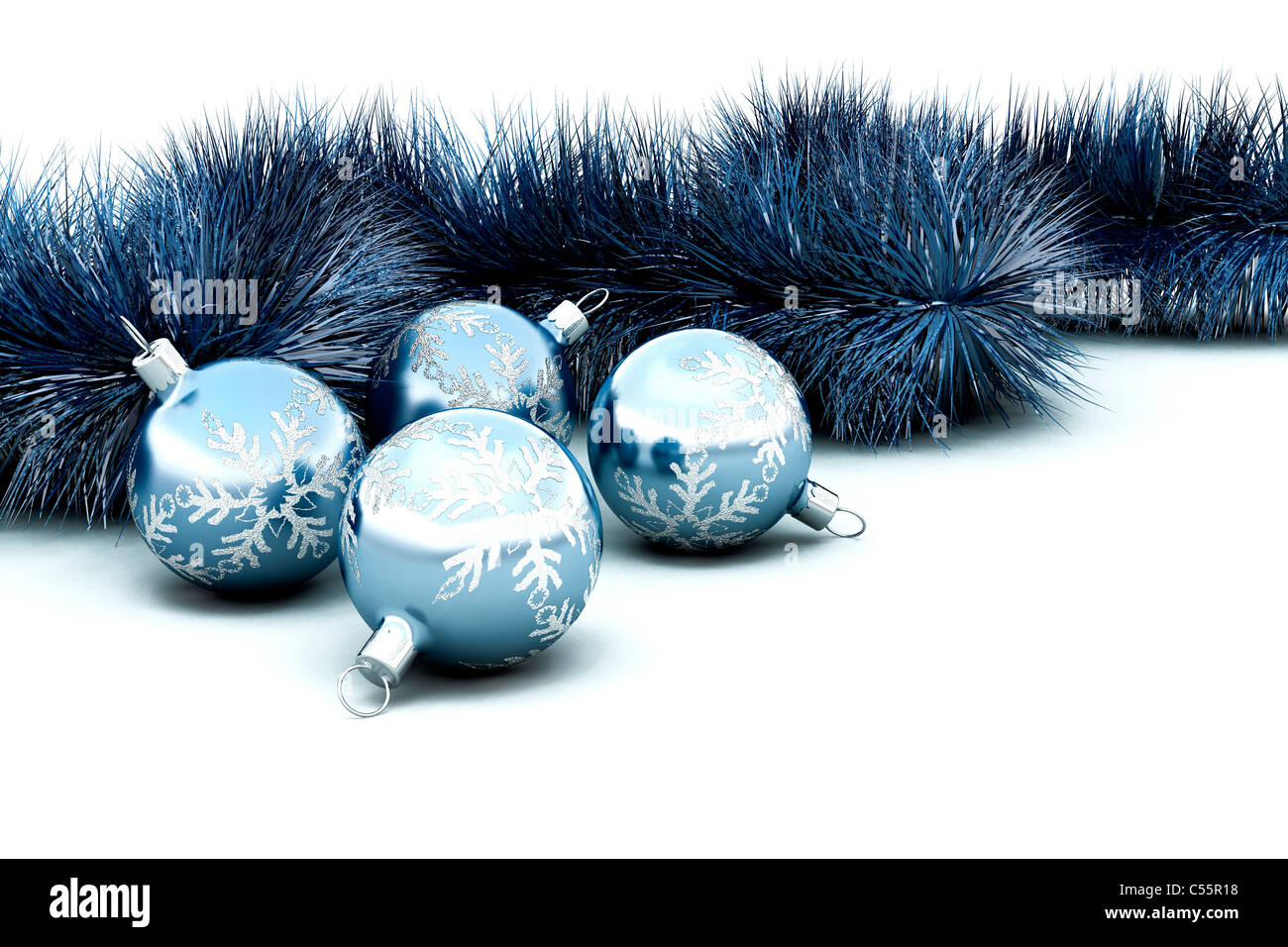 3D render of Christmas baubles and tinsel Stock Photo - Alamy