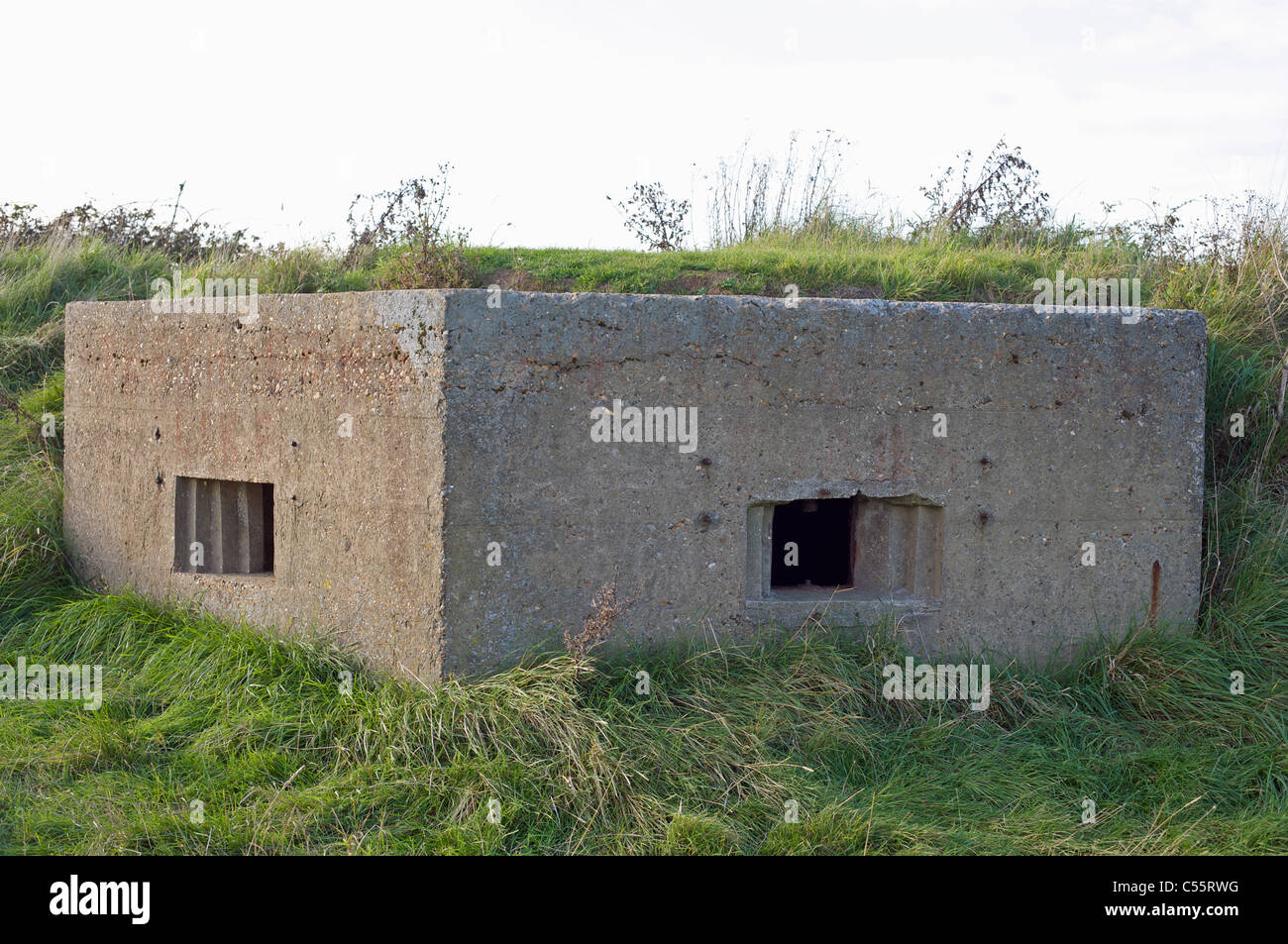 World War Two concrete bunker, Shingle Street Suffolk, UK Stock Photo ...