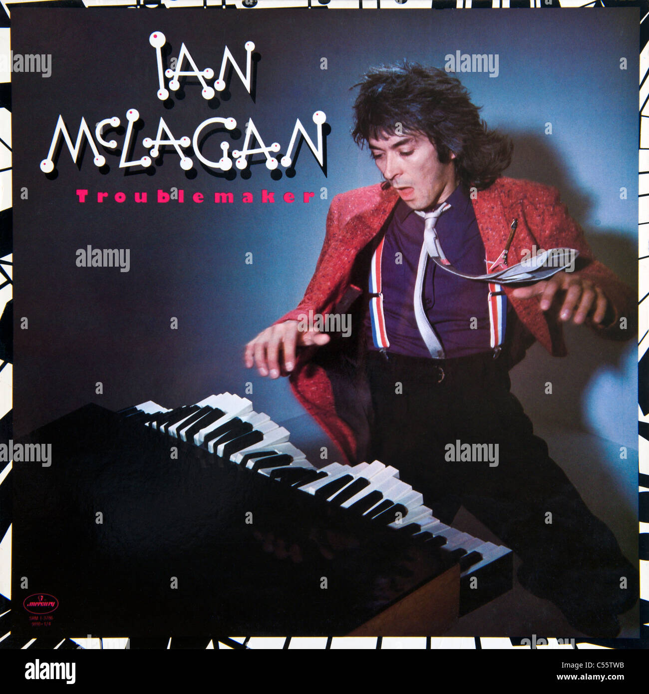 Cover of original vinyl album Troublemaker by Ian McLagan released 1979 on Mercury Stock Photo