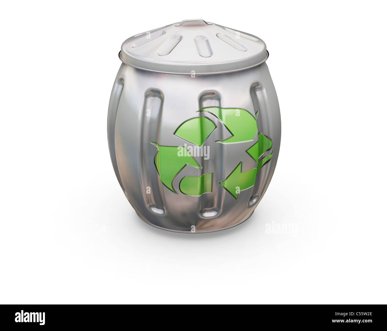 3D render of a full recycling bin Stock Photo - Alamy