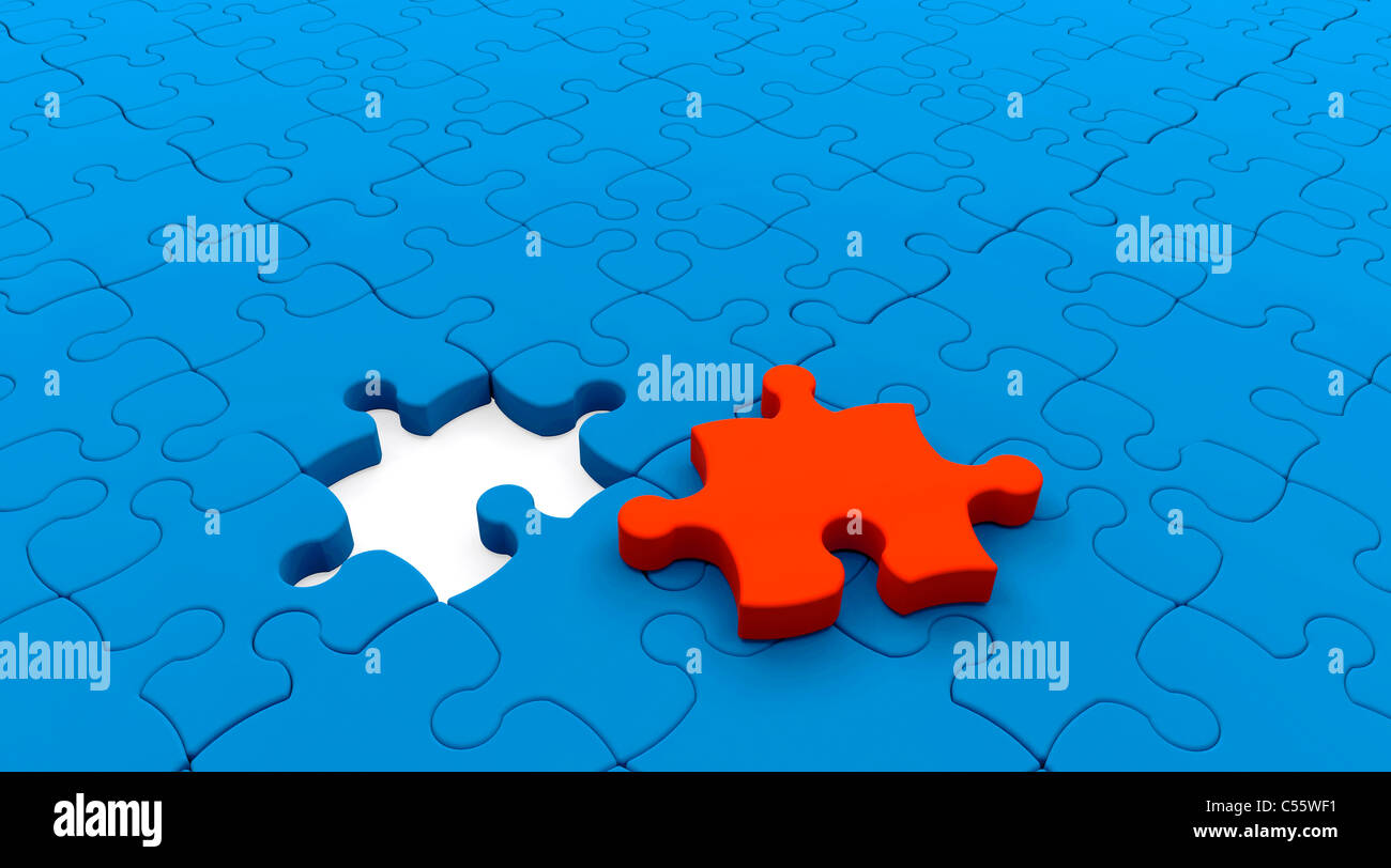 3D render OF JIGSAW PUZZLE Stock Photo - Alamy