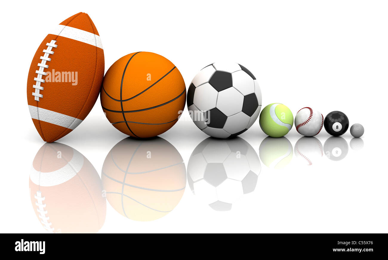 Various sports balls Stock Photo