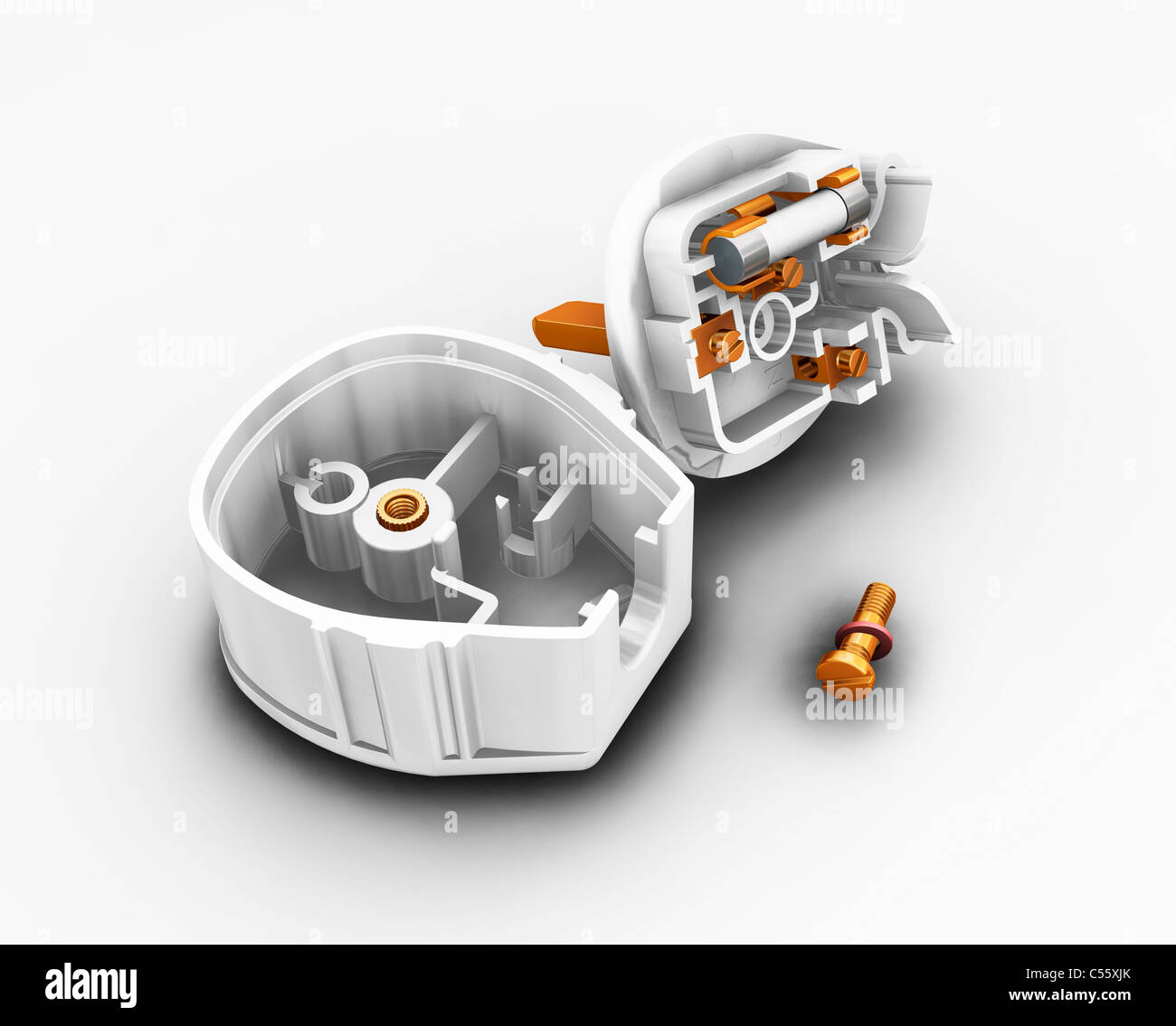 3D render of a dismantled plug Stock Photo - Alamy