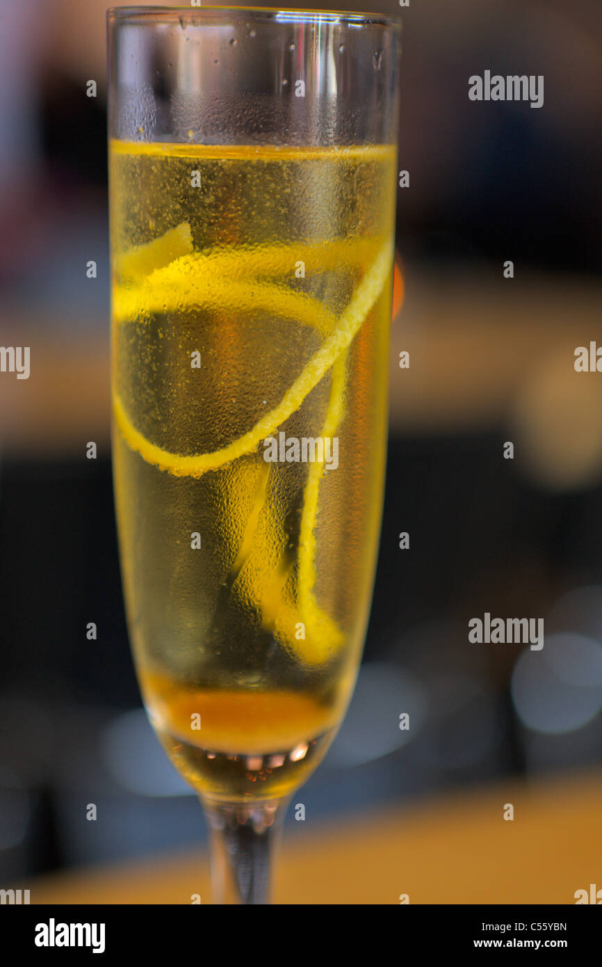 Champagne in a champagne flute Stock Photo Alamy